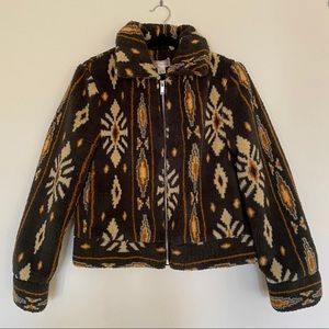 Aztec Print Sherpa Jacket